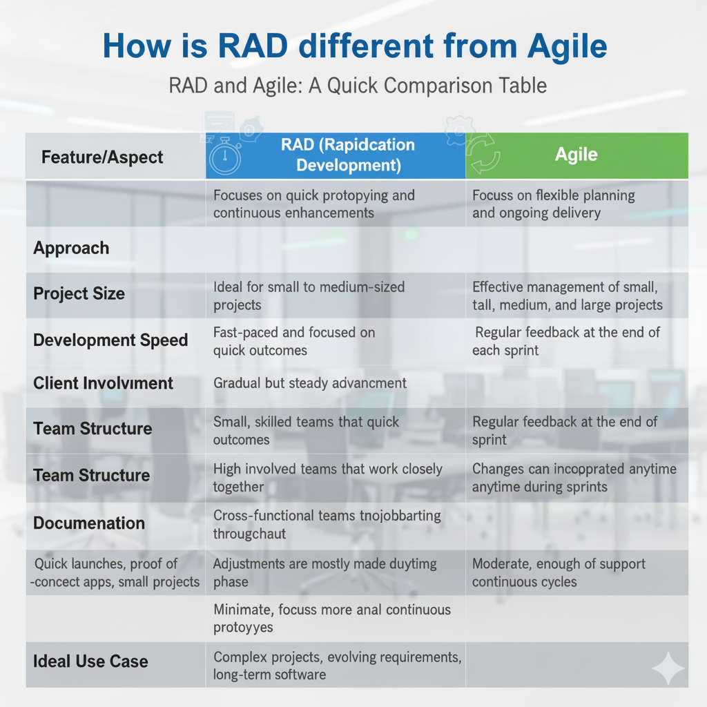 RAD and Agile: A Quick Comparison Table 