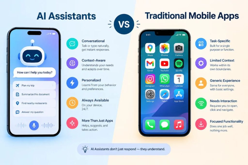 AI Assistants vs Traditional Mobile Apps